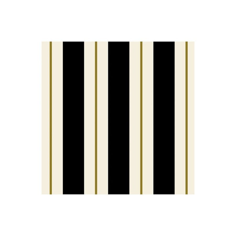 BLACK & GOLD AWNING STRIPE COCKTAIL NAPKIN  PACK OF 20 - HESTER & COOK - Compralo en CorinneRegalos.com