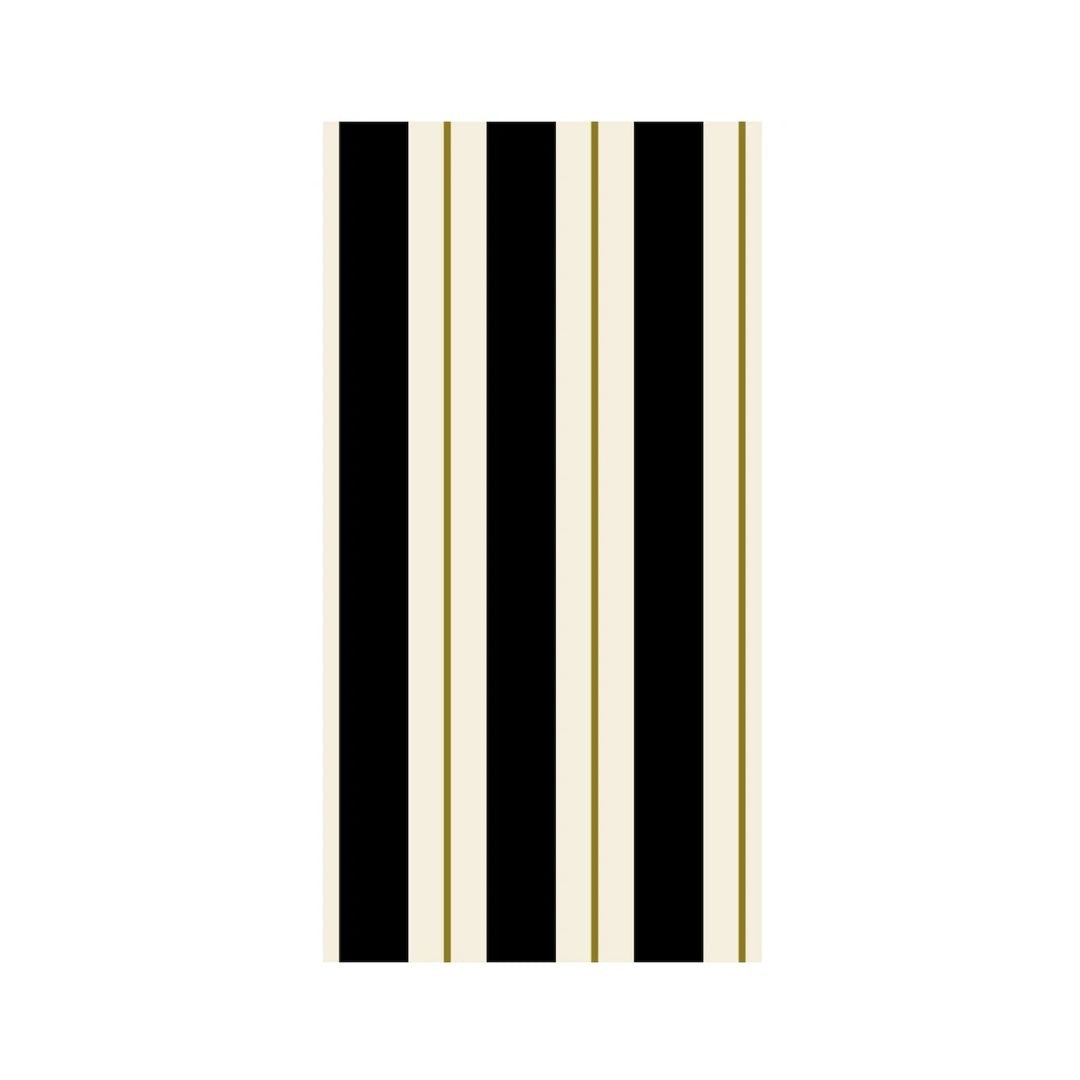 BLACK & GOLD AWNING STRIPE GUEST NAPKIN  PACK OF 16 - HESTER & COOK - Compralo en CorinneRegalos.com
