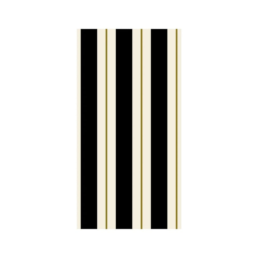 BLACK & GOLD AWNING STRIPE GUEST NAPKIN  PACK OF 16 - HESTER & COOK - Compralo en CorinneRegalos.com