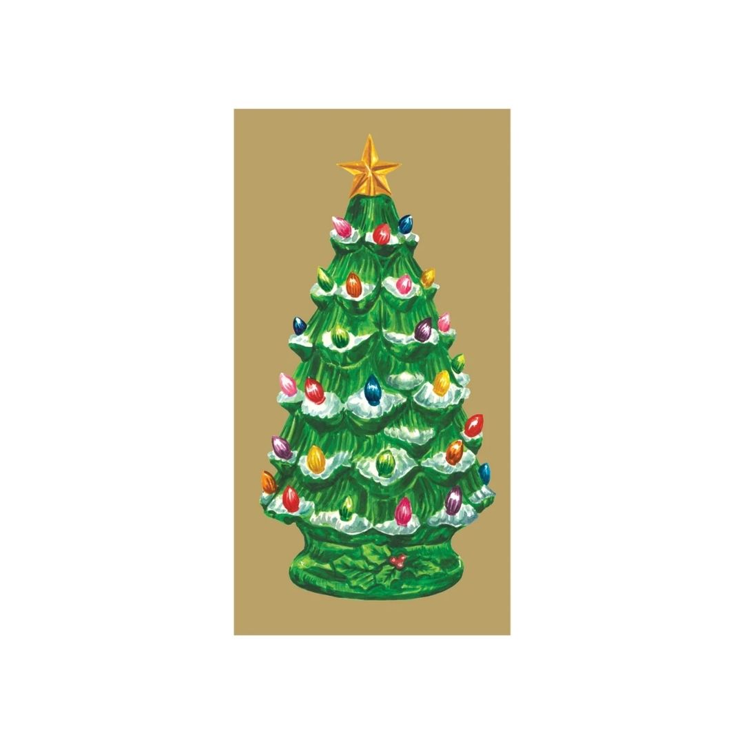 VINTAGE CHRISTMAS TREE GUEST NAPKIN  PACK OF 16 - HESTER & COOK - Compralo en CorinneRegalos.com