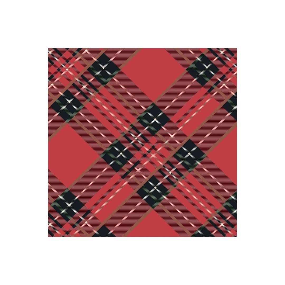 RED PLAID COCKTAIL NAPKIN  PACK OF 20 - HESTER & COOK - Compralo en CorinneRegalos.com