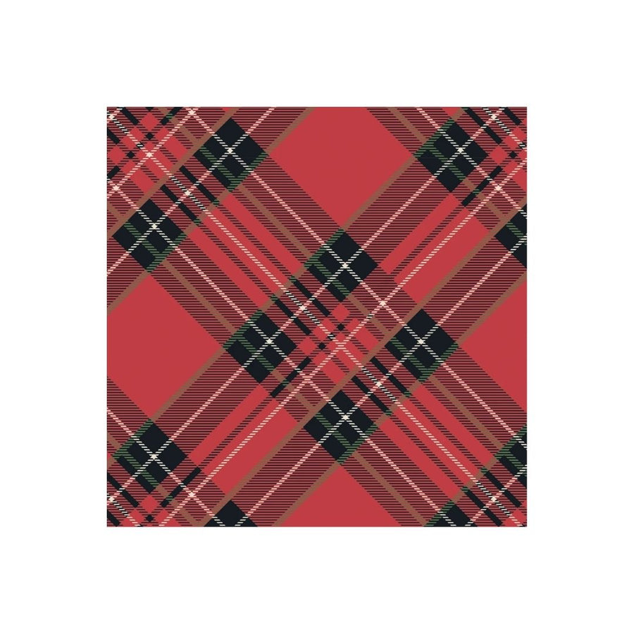 RED PLAID COCKTAIL NAPKIN  PACK OF 20 - HESTER & COOK - Compralo en CorinneRegalos.com