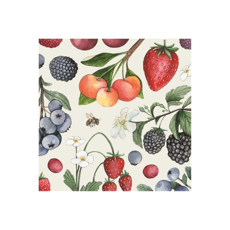 WILD BERRY COCKTAIL NAPKIN  PACK OF 20 - HESTER & COOK - Compralo en CorinneRegalos.com