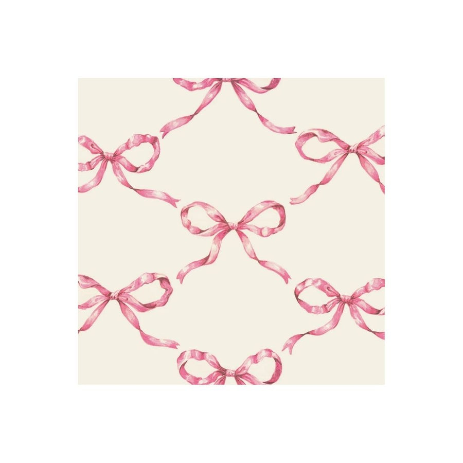 PINK BOW LATTICE COCKTAIL NAPKIN  PACK OF 20 - HESTER & COOK - Compralo en CorinneRegalos.com