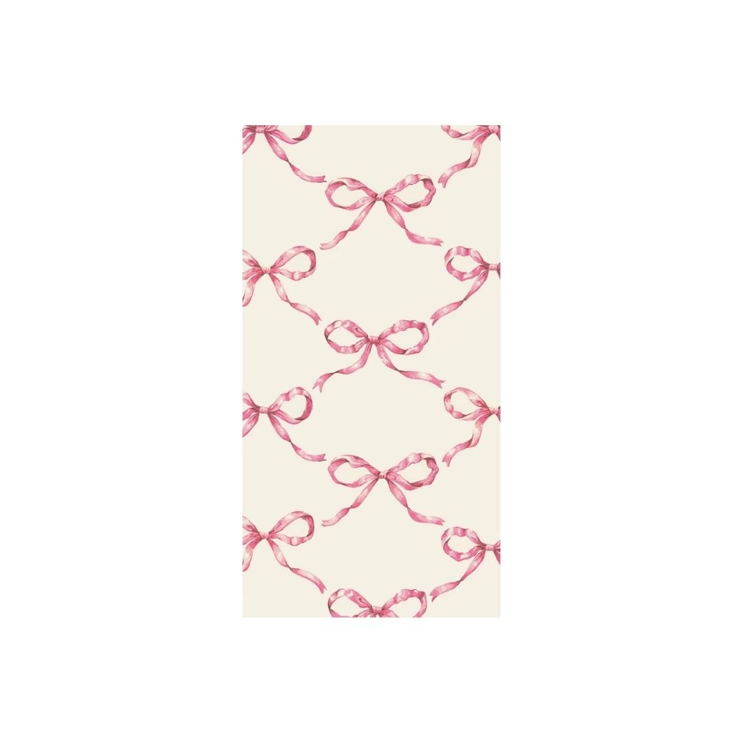 PINK BOW LATTICE GUEST NAPKIN  PACK OF 16 - HESTER & COOK - Compralo en CorinneRegalos.com