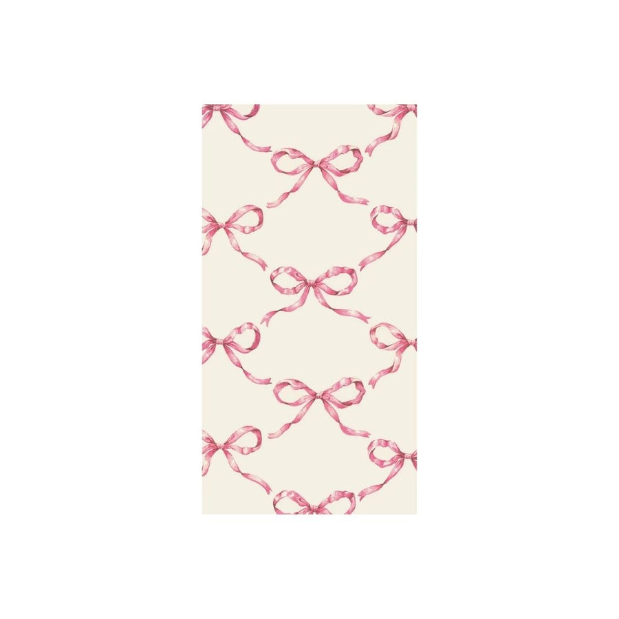 PINK BOW LATTICE GUEST NAPKIN  PACK OF 16 - HESTER & COOK - Compralo en CorinneRegalos.com