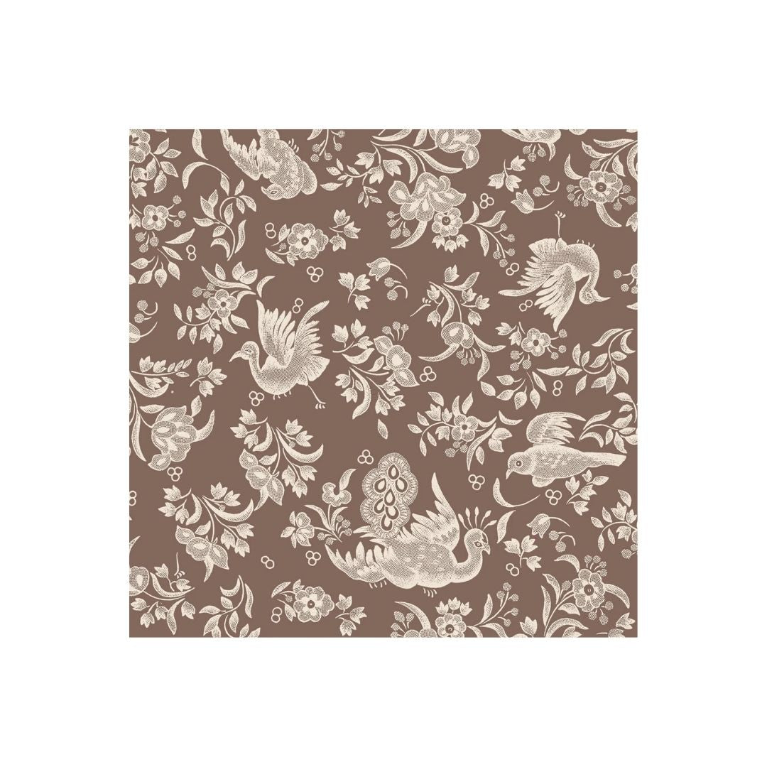 BROWN REGAL PEACOCK COCKTAIL NAPKIN  PACK OF 20 - HESTER & COOK - Compralo en CorinneRegalos.com