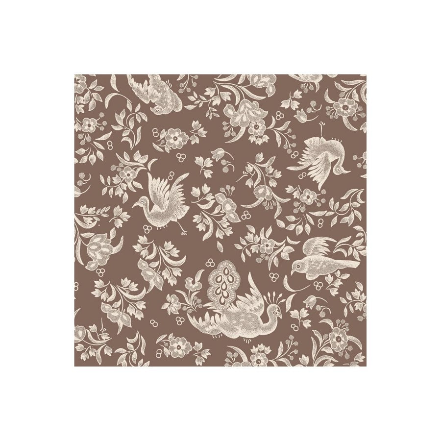BROWN REGAL PEACOCK COCKTAIL NAPKIN  PACK OF 20 - HESTER & COOK - Compralo en CorinneRegalos.com