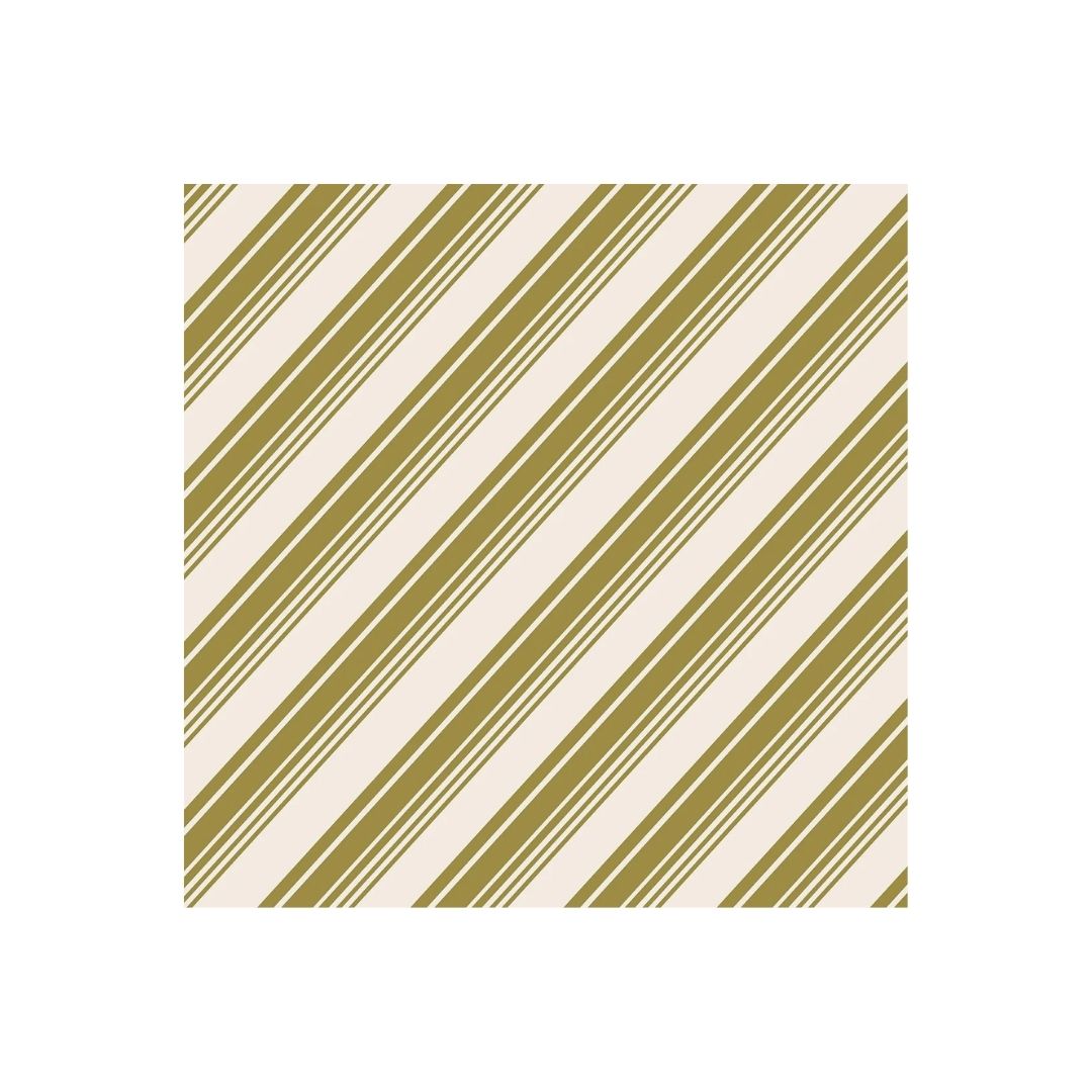 GOLD PEPPERMINT STRIPE COCKTAIL NAPKIN  PACK OF 20 - HESTER & COOK - Compralo en CorinneRegalos.com