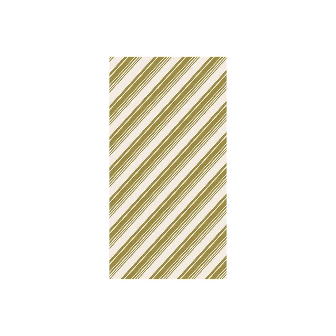GOLD PEPPERMINT STRIPE GUEST NAPKIN  PACK OF 16 - HESTER & COOK - Compralo en CorinneRegalos.com