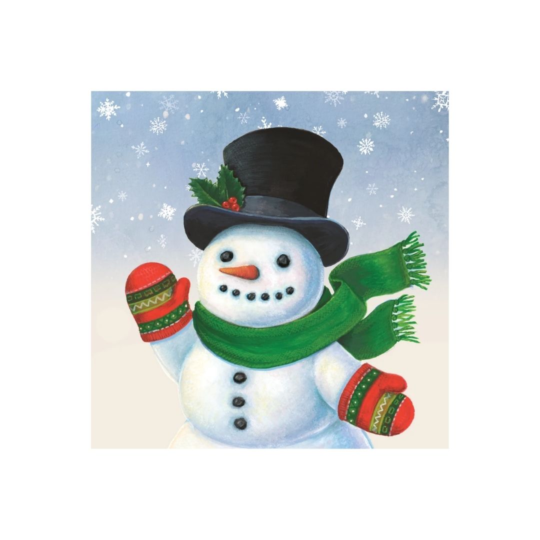 SNOWMAN COCKTAIL NAPKIN  PACK OF 20 - HESTER & COOK - Compralo en CorinneRegalos.com