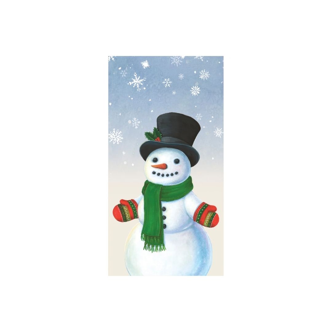SNOWMAN GUEST NAPKIN  PACK OF 16 - HESTER & COOK - Compralo en CorinneRegalos.com