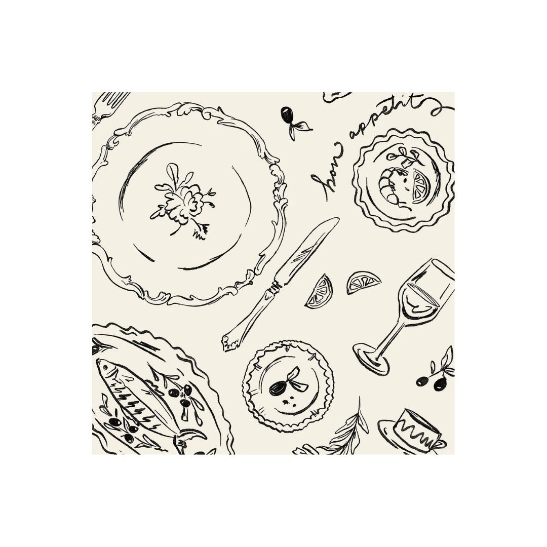 DINNER PARTY COCKTAIL NAPKIN  PACK OF 20 - HESTER & COOK - Compralo en CorinneRegalos.com