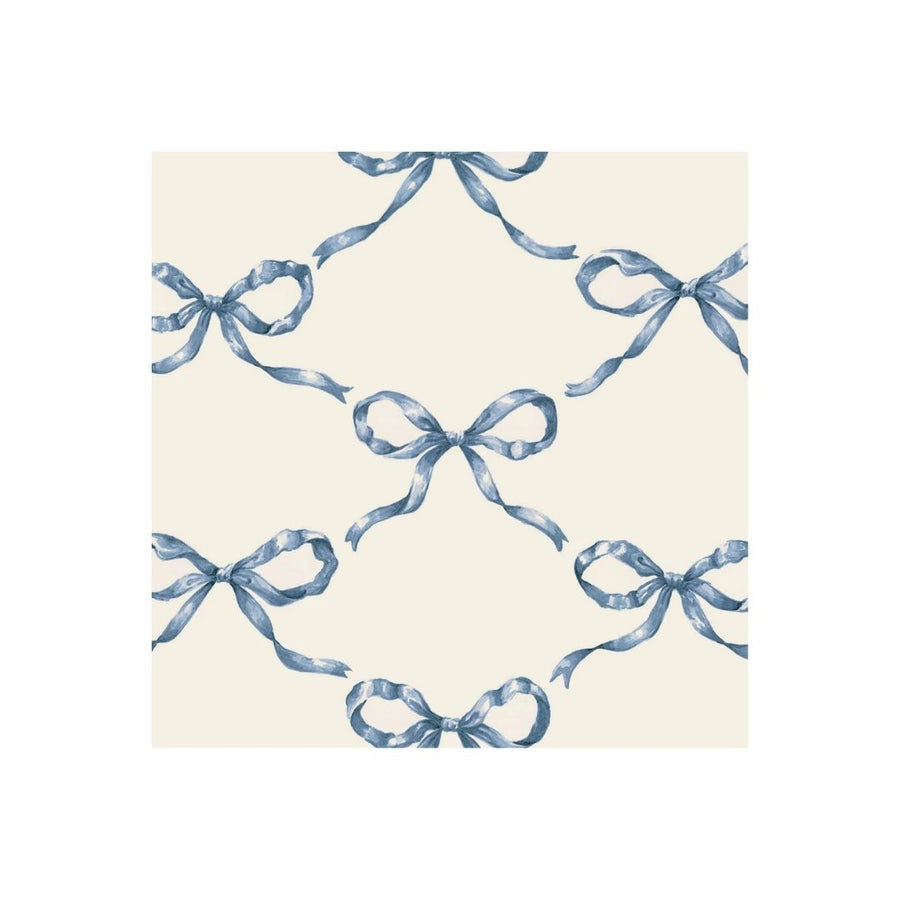 HEIRLOOM BLUE BOW COCKTAIL NAPKIN  PACK OF 20 - HESTER & COOK - Compralo en CorinneRegalos.com