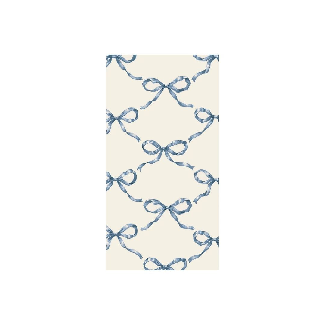 HEIRLOOM BLUE BOW GUEST NAPKIN  PACK OF 16 - HESTER & COOK - Compralo en CorinneRegalos.com