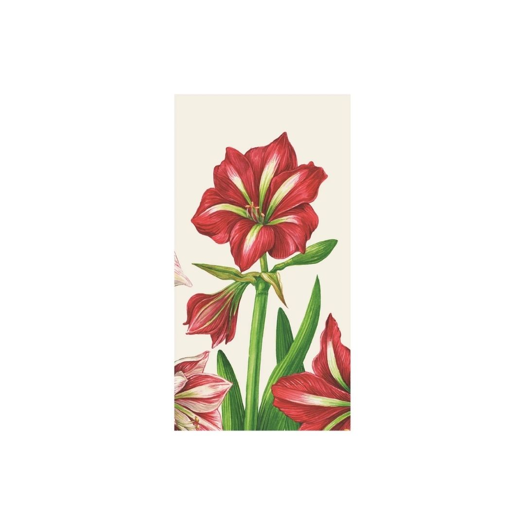 AMARYLLIS BLOOMS GUEST NAPKIN  PACK OF 16 - HESTER & COOK - Compralo en CorinneRegalos.com