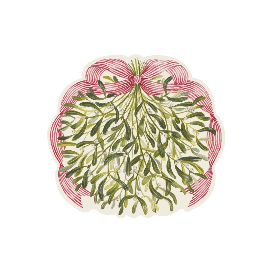 DIECUT MISTLETOE PLACEMAT  12 SHEETS - HESTER & COOK - Compralo en CorinneRegalos.com