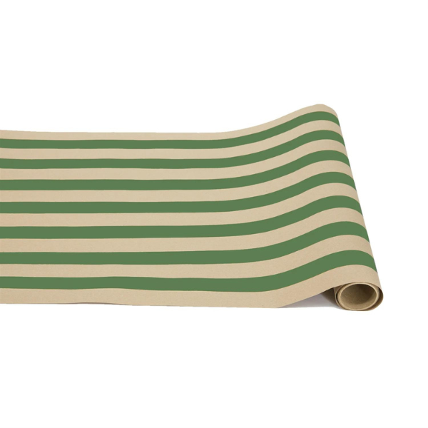 KRAFT GREEN CLASSIC STRIPE RUNNER - 20" X 25' - HESTER & COOK - Compralo en CorinneRegalos.com