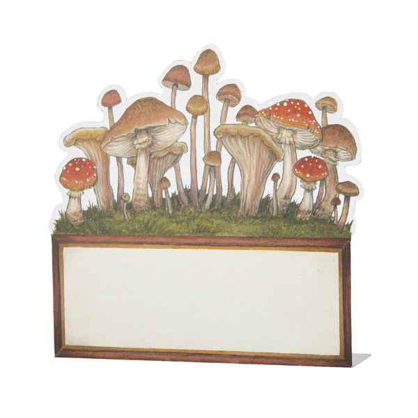 MUSHROOM PLACE CARD - PACK OF 12 - HESTER & COOK - Compralo en CorinneRegalos.com