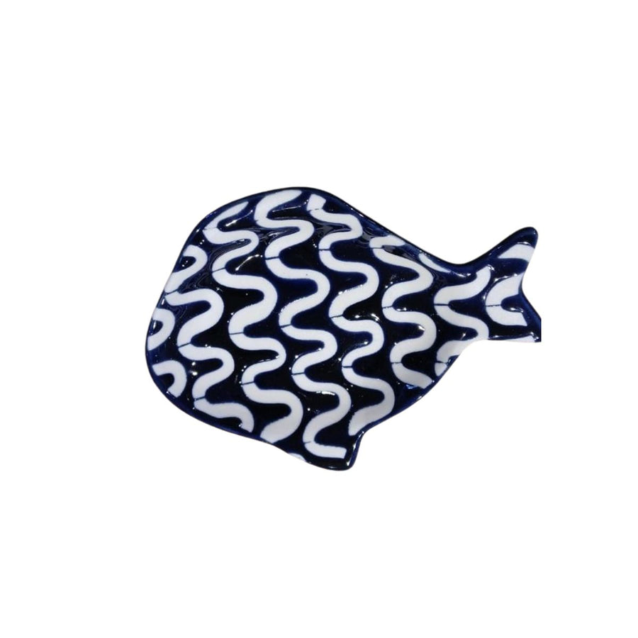 GEOMETRIC PATTERN FISH DISH 3 ASST CERAMIC 3.5 X 4.5 - ONE HUNDRED - Compralo en CorinneRegalos.com