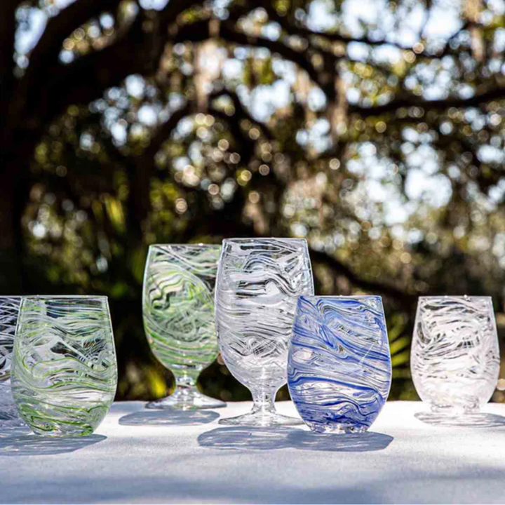 PURO MARBLED GOBLET - BLUE