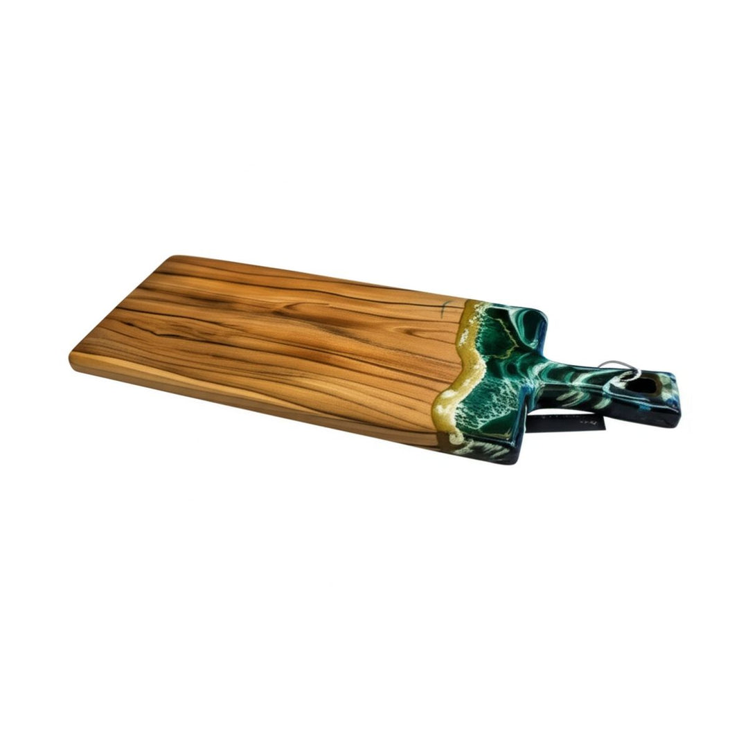 TABLA ARTE EN RESINA COLOR VERDE 42X14