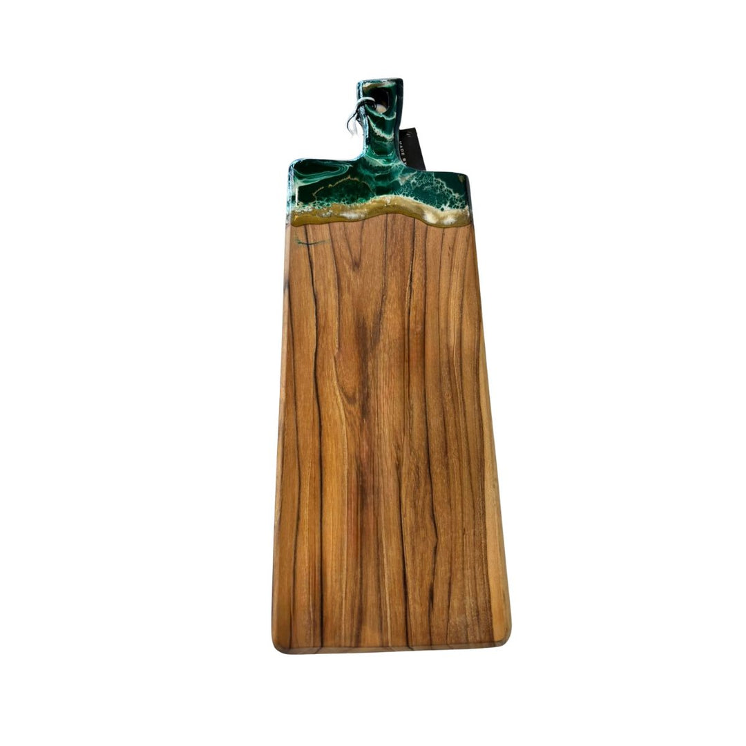 TABLA ARTE EN RESINA COLOR VERDE 42X14
