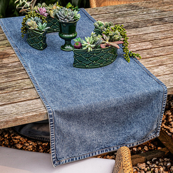 "DENIM 18"" X 90"" TABLE RUNNER - BLUE"