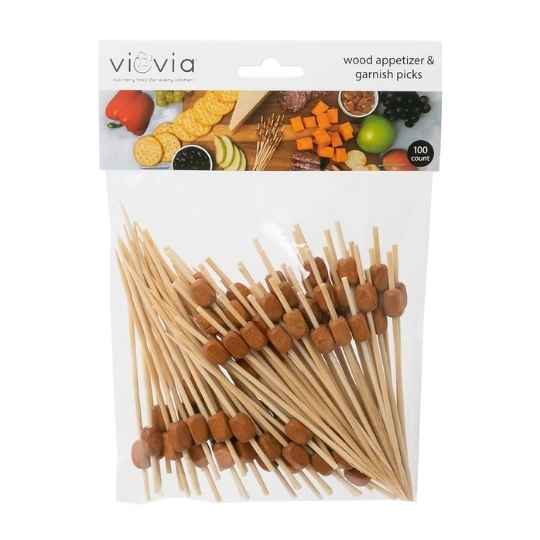 VIOVIA WOOD APPETIZER & GARNISH PICKS 100CT - BLUECO - Compralo en CorinneRegalos.com