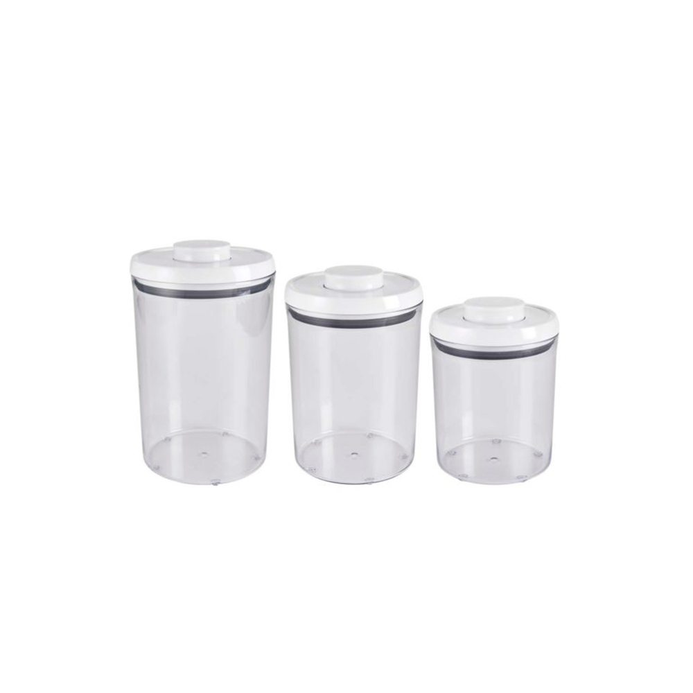 OXO GG 3 PIECE POP ROUND CANISTER  SET WHITE - Disponible en Corinne Regalos