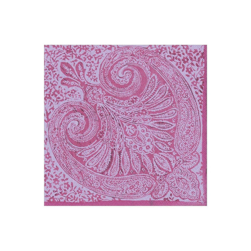 NAPKIN COCKTAIL PAISLEY MEDALLION RASPB - CASPARI - Compralo en CorinneRegalos.com