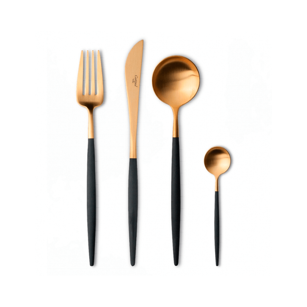 CUTLERY SET WITH 24 PCS. GOA GOLD B IN A GIFT BOX STAINLESS STEEL - Disponible en Corinne Regalos