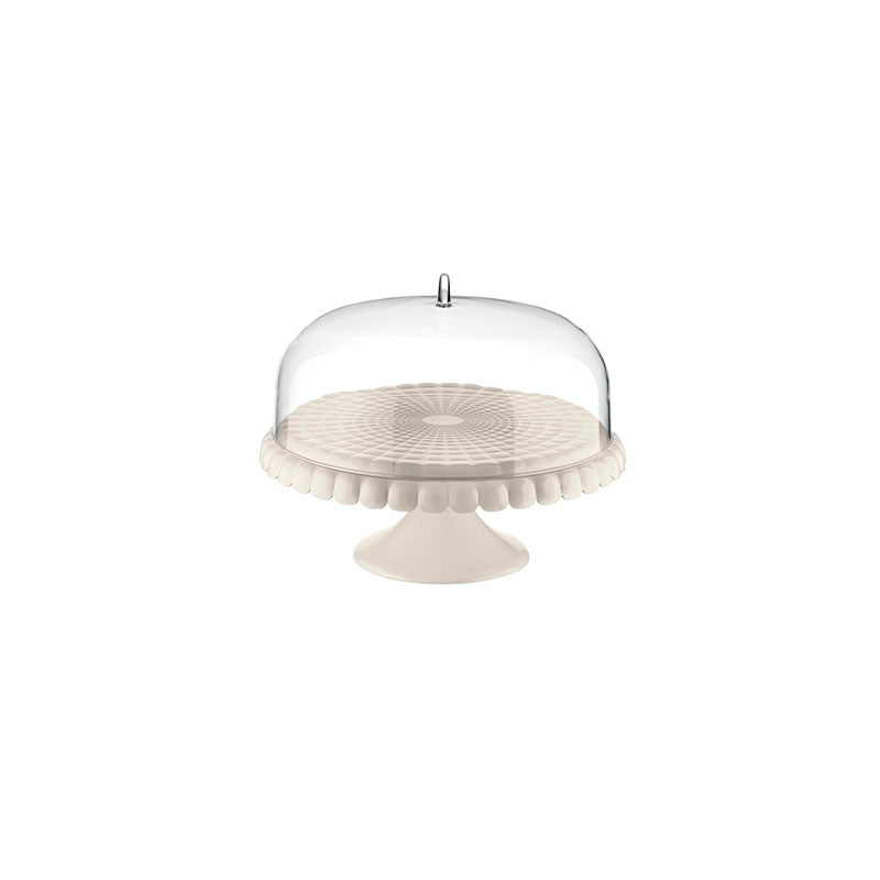 CAKE STAND WITH DOME 'TIFFANY' TRANSPARENT WHITE 11,02X14,17X14,17 IN.WHITE - GUZZINI - Compralo en CorinneRegalos.com