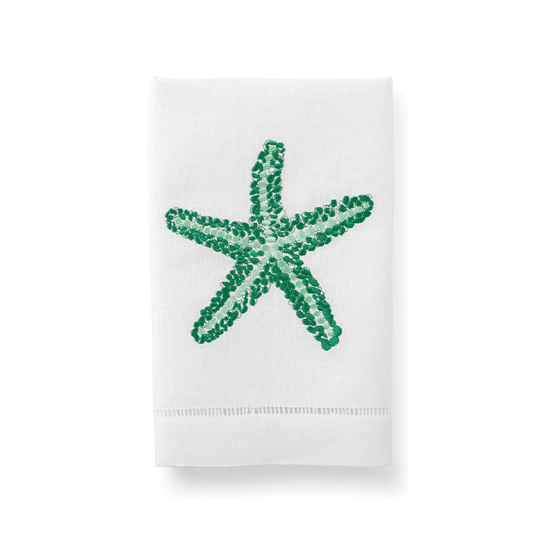 GREEN STARFISH LINEN TOWEL - MUD PIE - Compralo en CorinneRegalos.com