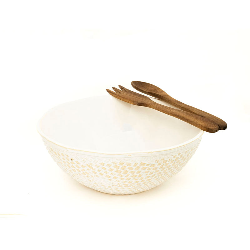 WHITE WEAVE BOWL - MUD PIE - Compralo en CorinneRegalos.com