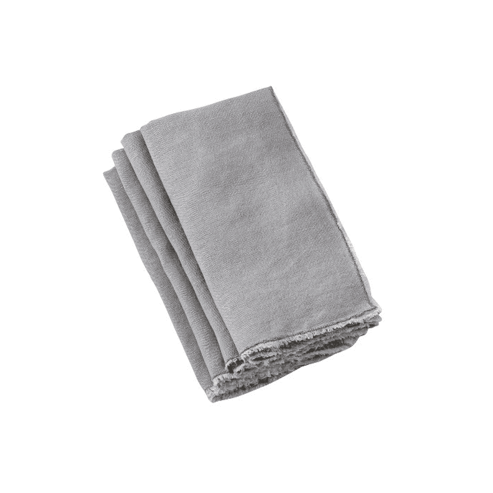 Fringed Design Stone Washed Napkin 100% linen Grey 20 - Disponible en Corinne Regalos