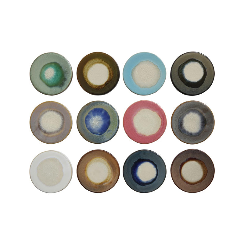 "4-1/4""Rnd Stoneware Trivet, Reactive Glaza, 12 colores" - CREATIVE COOP - Compralo en CorinneRegalos.com