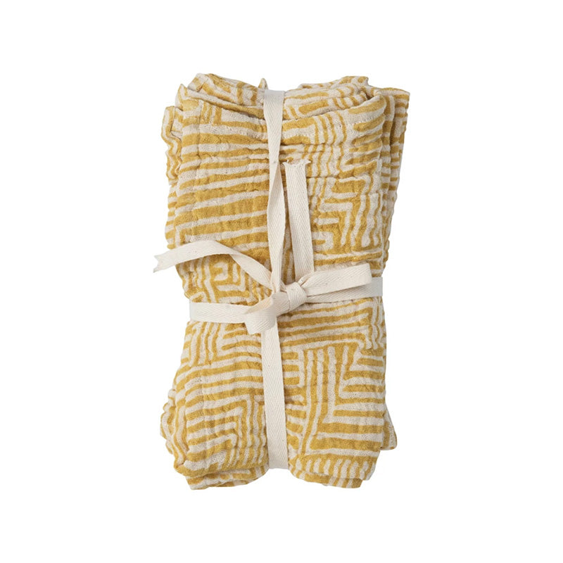 "S/4 18"" Square Cotton Napkins Tied w Twill Tape" - CREATIVE COOP - Compralo en CorinneRegalos.com