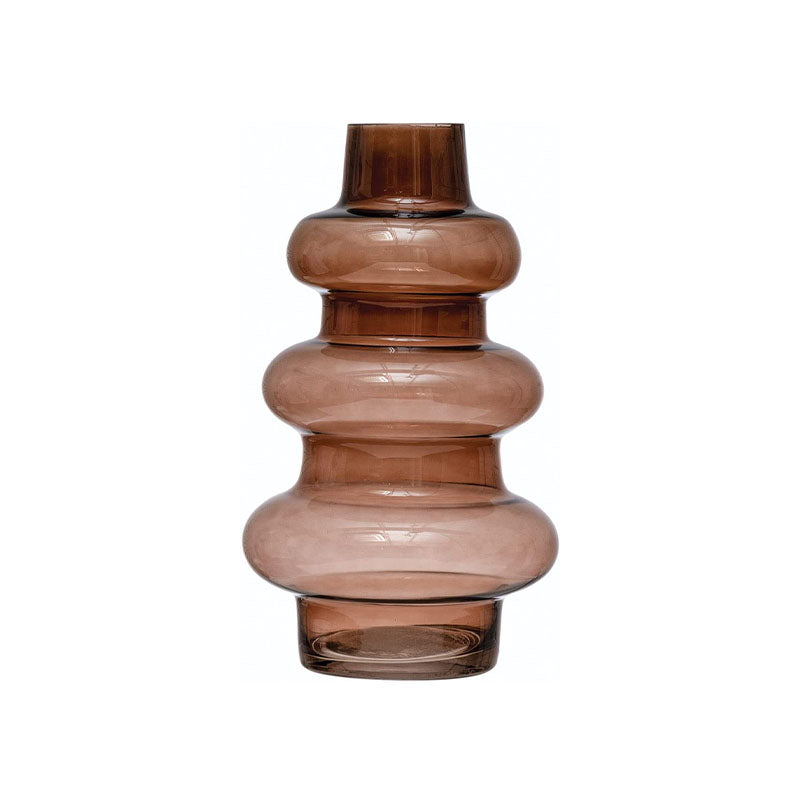 "8"" Round x 13-1/2""H GlassVase, Brown" - Disponible en Corinne Regalos