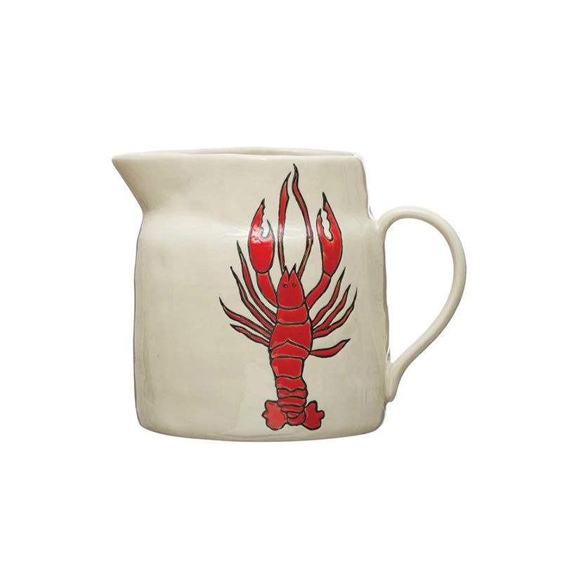 8L X 5-3/4W X 8-3/4H 56 OZ. STONEWARE PITCHER - CREATIVE COOP - Compralo en CorinneRegalos.com