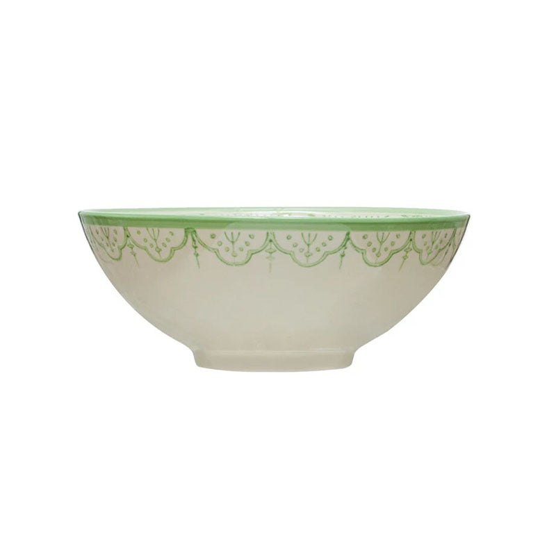 "7-1/4"" ROUND X 2-3/4""H HAND-PAINTED STONEWARE BOWL   " - CREATIVE COOP - Compralo en CorinneRegalos.com