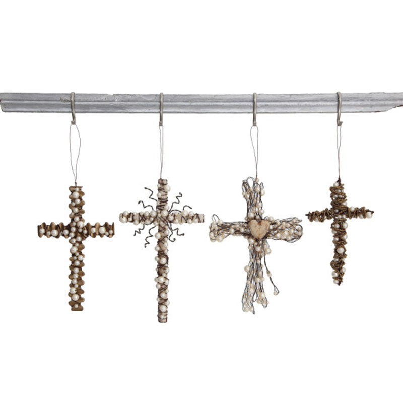 "6""H - 8""H Metal Wire Cross w" - CREATIVE COOP - Compralo en CorinneRegalos.com