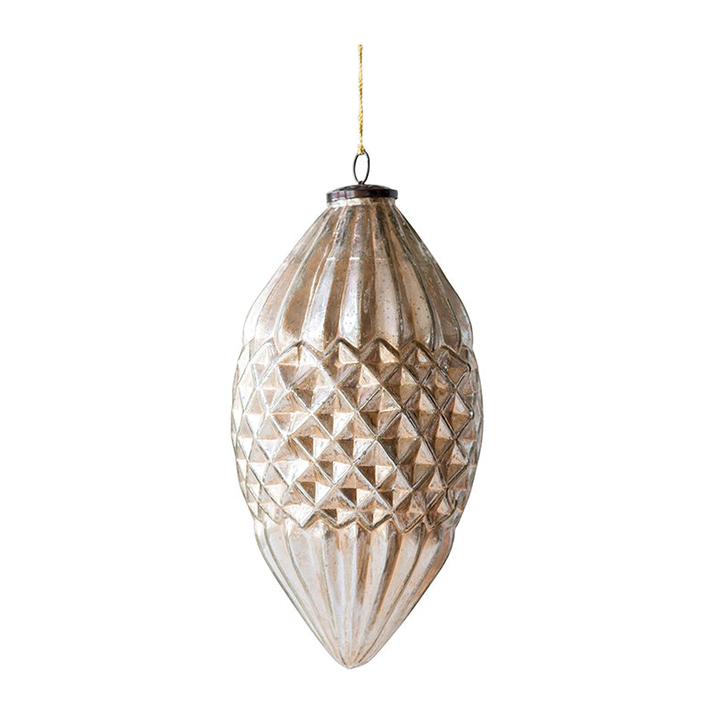 11-3/4 H GLASS CONE ORNAMENT - CREATIVE COOP - Compralo en CorinneRegalos.com