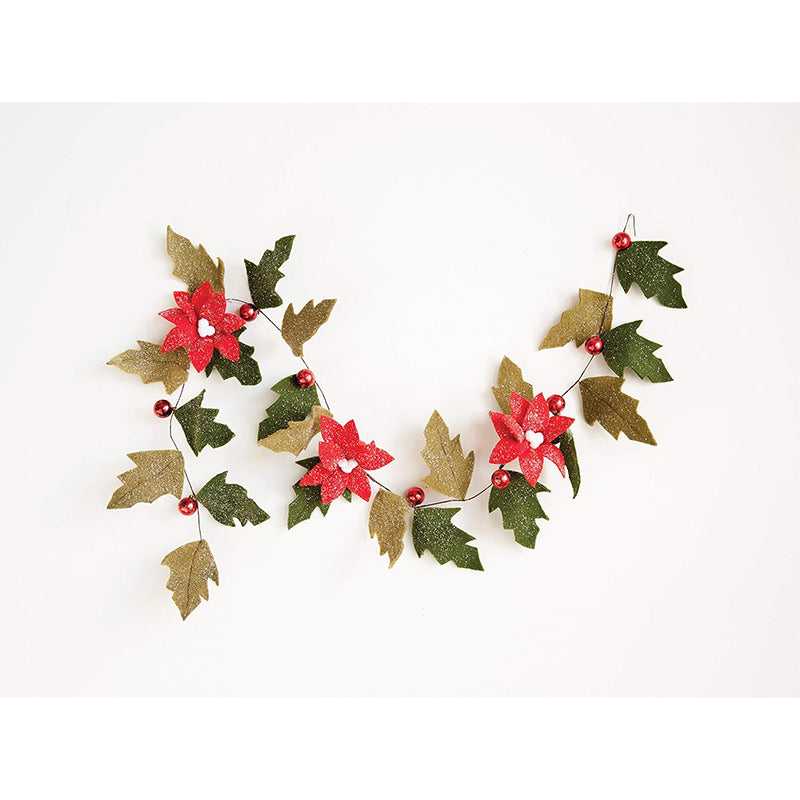 59 L FABRIC LEAF POINSETTIA - CREATIVE COOP - Compralo en CorinneRegalos.com