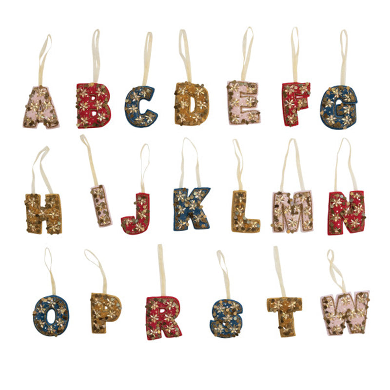 "3""H Velvet Fabric Alphabet" - CREATIVE COOP - Compralo en CorinneRegalos.com