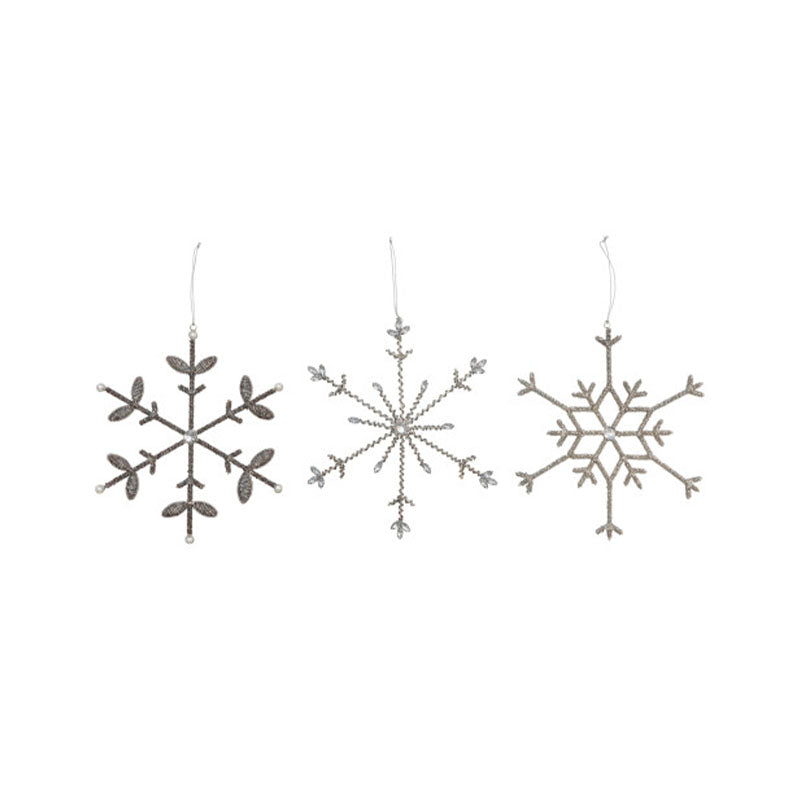"10-1/4""H Beaded Snowflake &" - CREATIVE COOP - Compralo en CorinneRegalos.com