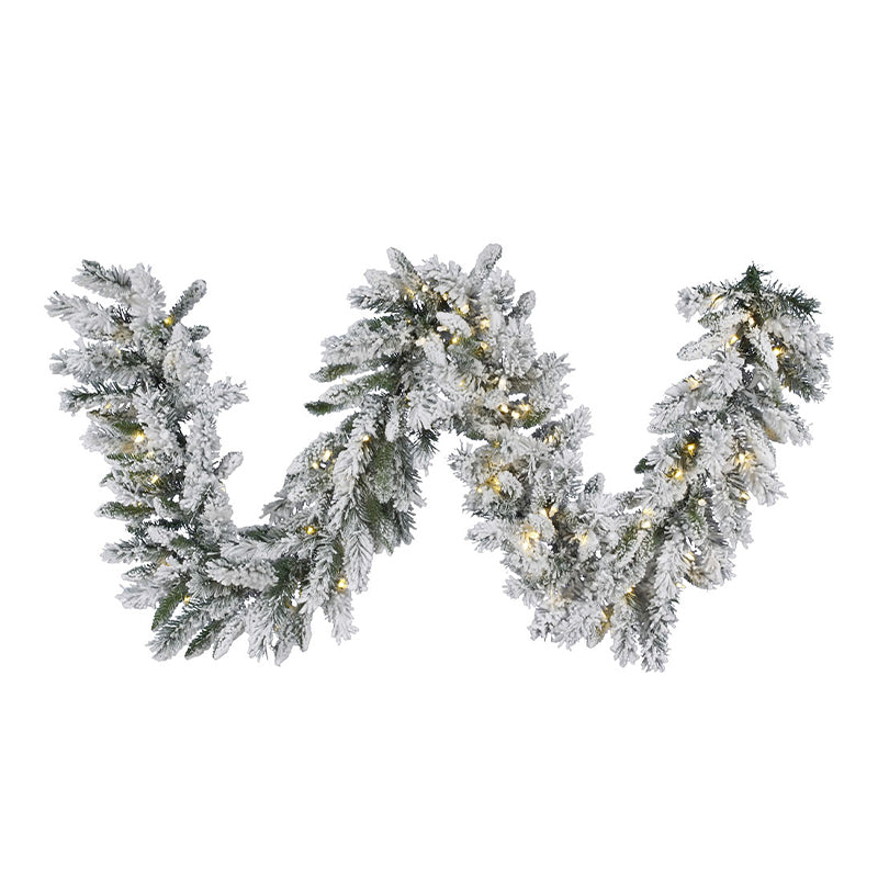 9' X 16 SNOW RIDGE GARLAND LED 100WW - VICKERMAN COMPANY - Compralo en CorinneRegalos.com