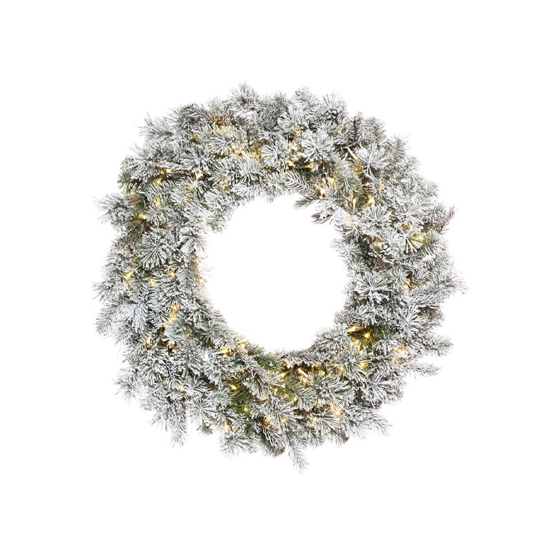 "30"" Flocked Kiana Wreath 3mm 200WW" - VICKERMAN COMPANY - Compralo en CorinneRegalos.com