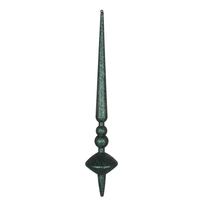 18 INCH MIDNT GREEN GLIT CUPOLA FINIAL - Disponible en Corinne Regalos