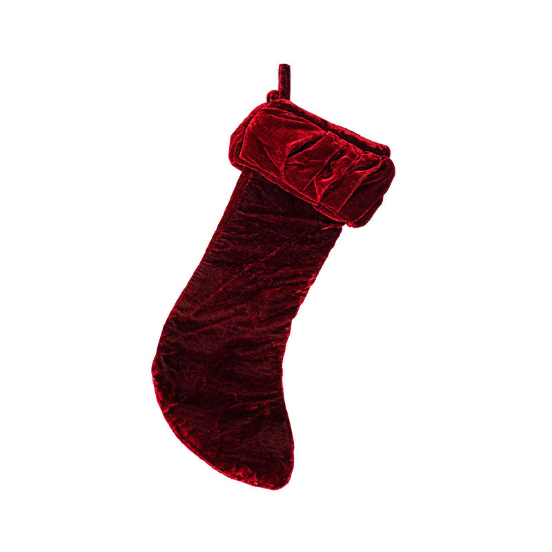 "8x19"" Plush Wine Velvet Stocking" - VICKERMAN COMPANY - Compralo en CorinneRegalos.com